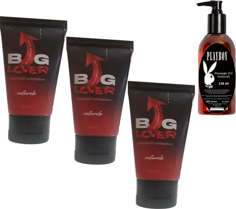 Big Lover Erkeklere Özel 50 ml Jel 50 ml Maximum Strength Hardening Gel For Men 3 Adet + Playboy 120 ml Masaj Yağı
