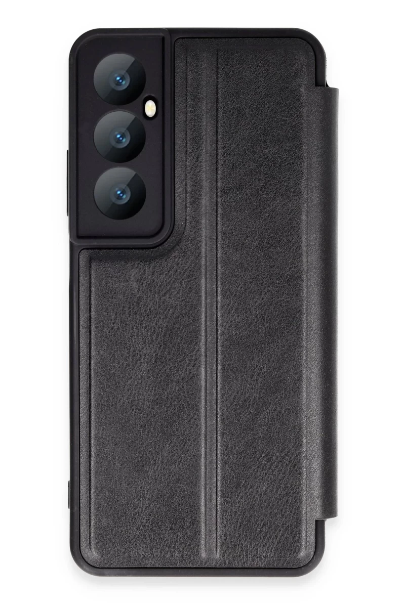 Realme C65 Uyumlu Kılıf Flip Cover - Siyah