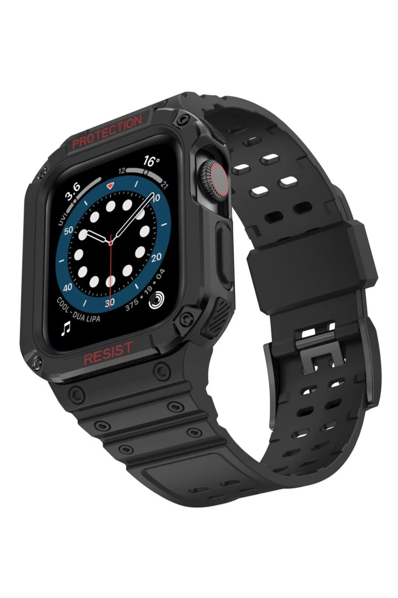 Apple Watch 42mm Uyumlu KR401 Silikon Kordon - Siyah