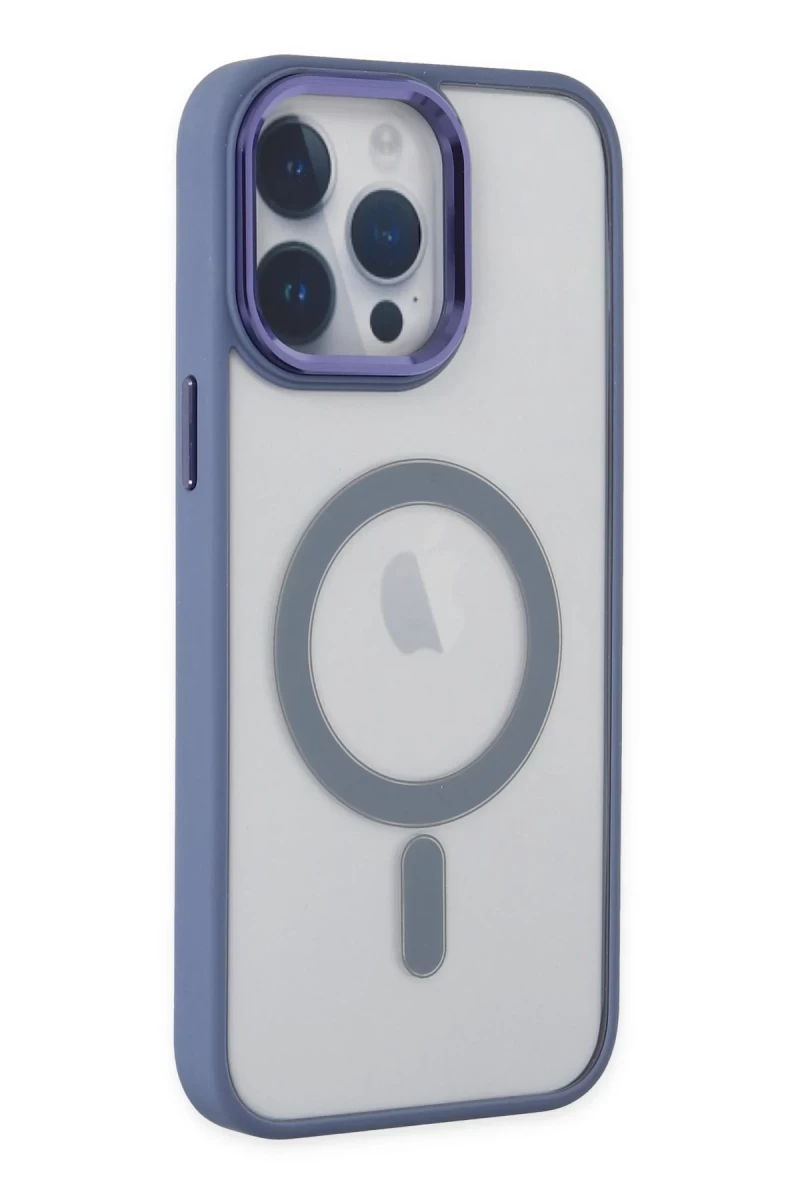 Apple iPhone 14 Pro Uyumlu Kılıf Room Magneticsafe Silikon - Sierra Blue