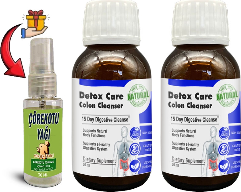 Detox Care: 2 Adet 15 Günlük Pratik Şurup Formülü + 30 ml Çörek Otu Masaj Yağı