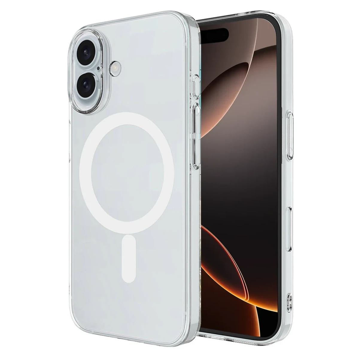 Apple iPhone 16 Uyumlu Kılıf Magneticsafe Şeffaf Silikon - Şeffaf