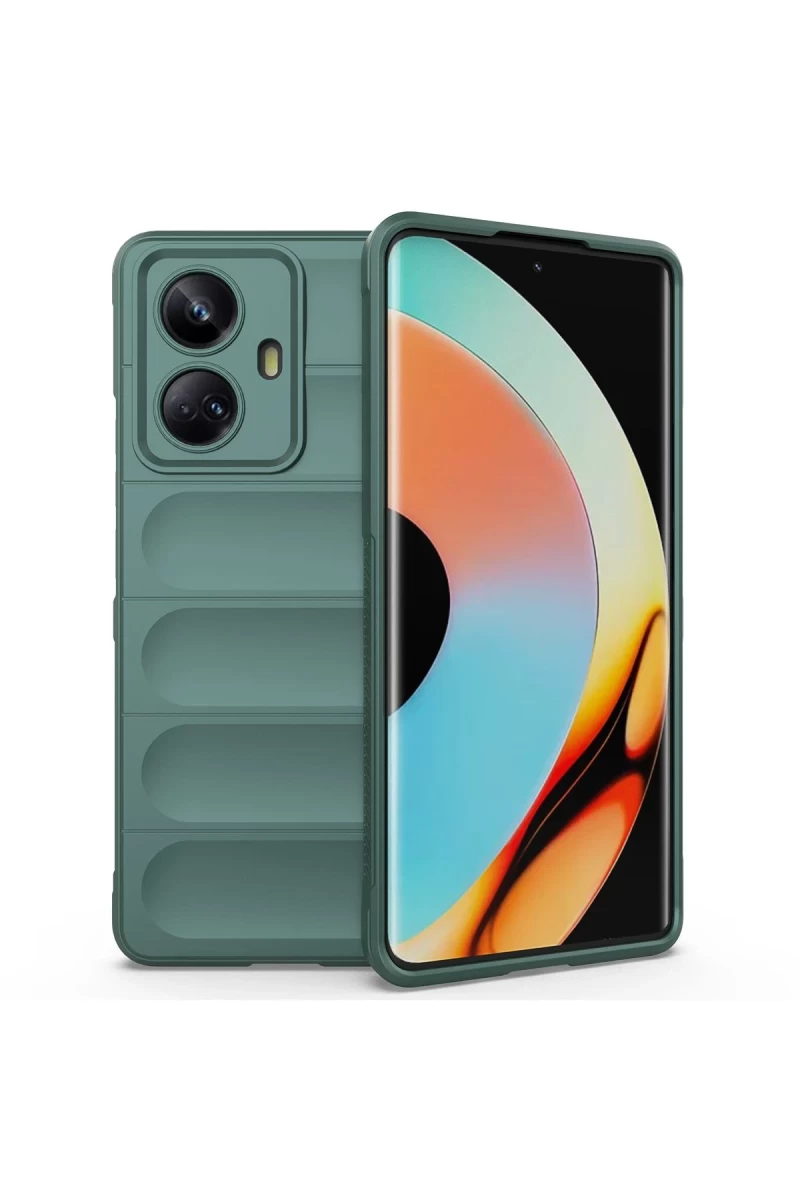 Realme 10 Pro 5G Uyumlu Kılıf Optimum Silikon - Koyu Yeşil