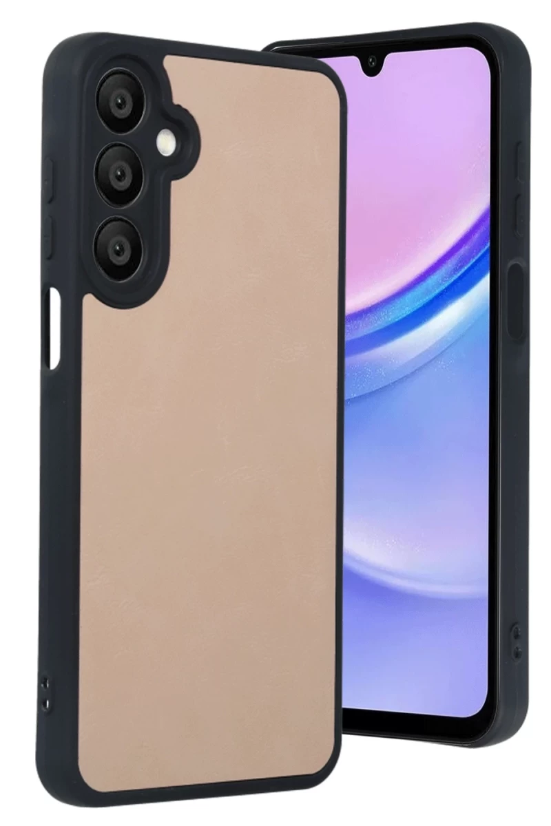 Samsung Galaxy A16 5G Uyumlu Kılıf Aras Deri Kapak - Pudra