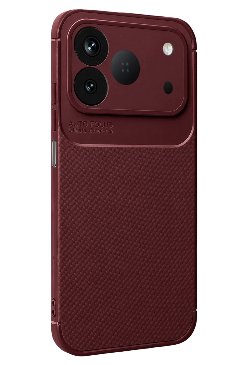 Tecno Spark 50 4G Uyumlu Auto Focus Karbon Kapak - Bordo