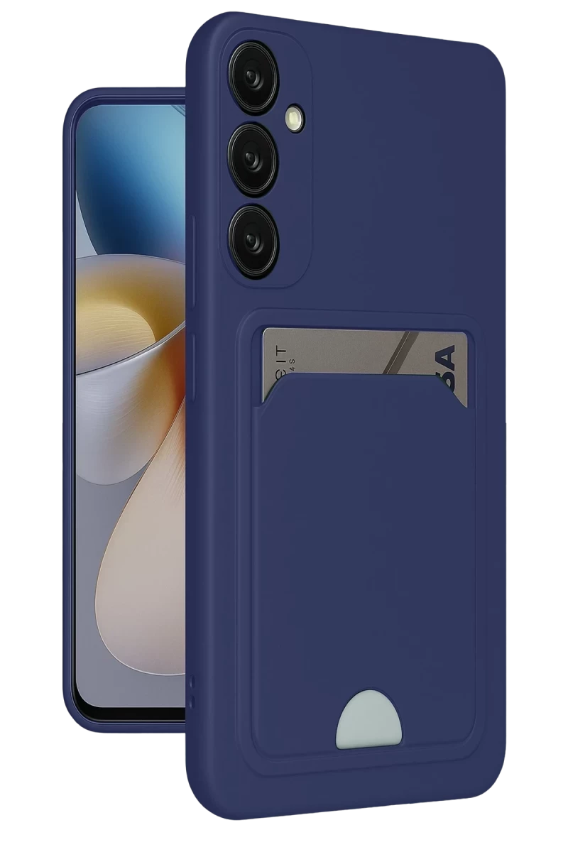 Samsung Galaxy A35 5G Uyumlu Kılıf Kelvin Kartvizitli Silikon - Lacivert