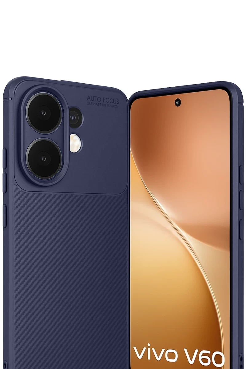Vivo V60 5G Uyumlu Auto Focus Karbon Kapak - Lacivert
