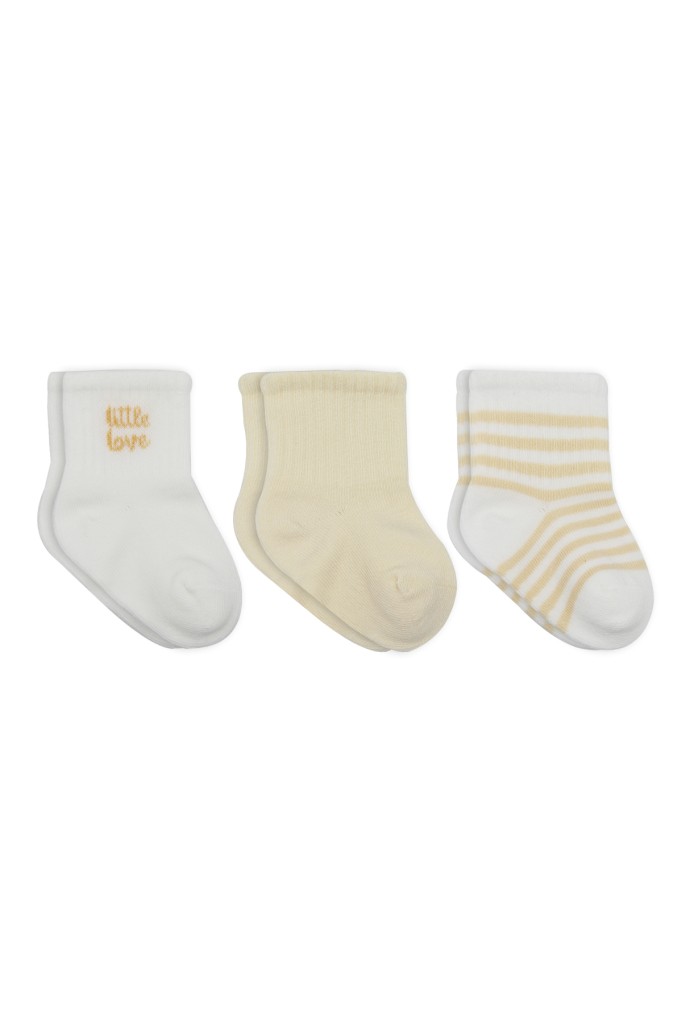 Little Love Girl 3'lü Penye Soket Çorap 10137 Ekru · Beden: 0-3 Ay · Renk: Ekru