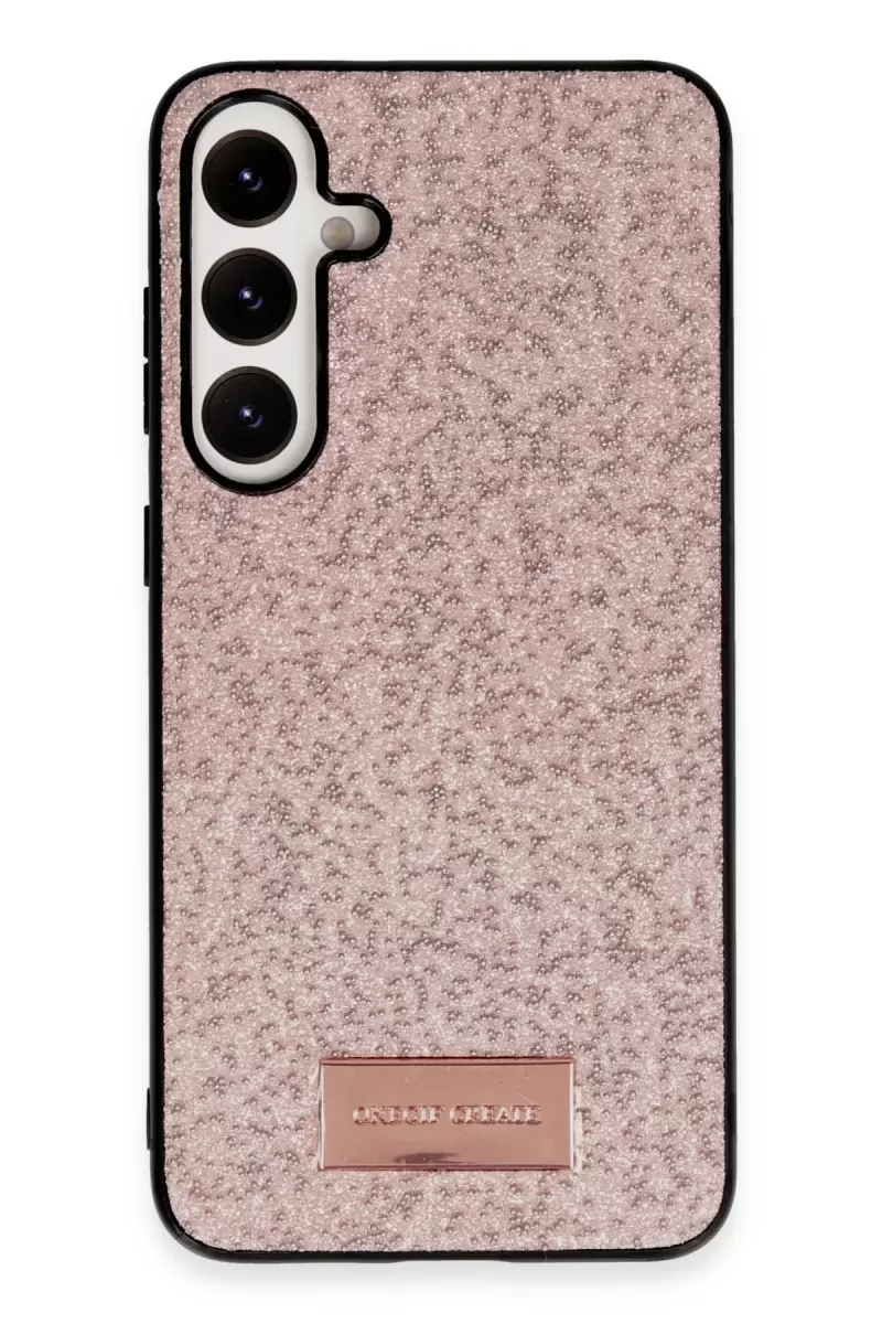 Onegif Samsung Galaxy A55 5G Uyumlu Bright Simli Kapak - Pembe