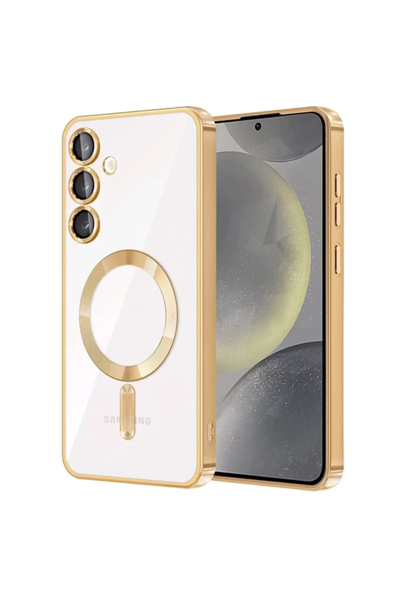 Samsung Galaxy S24 Uyumlu Kılıf Kross Magneticsafe Kapak - Gold