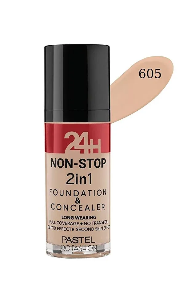 24H Non Stop 2in1 Foundation &amp; Concealer - No: 605 Sand