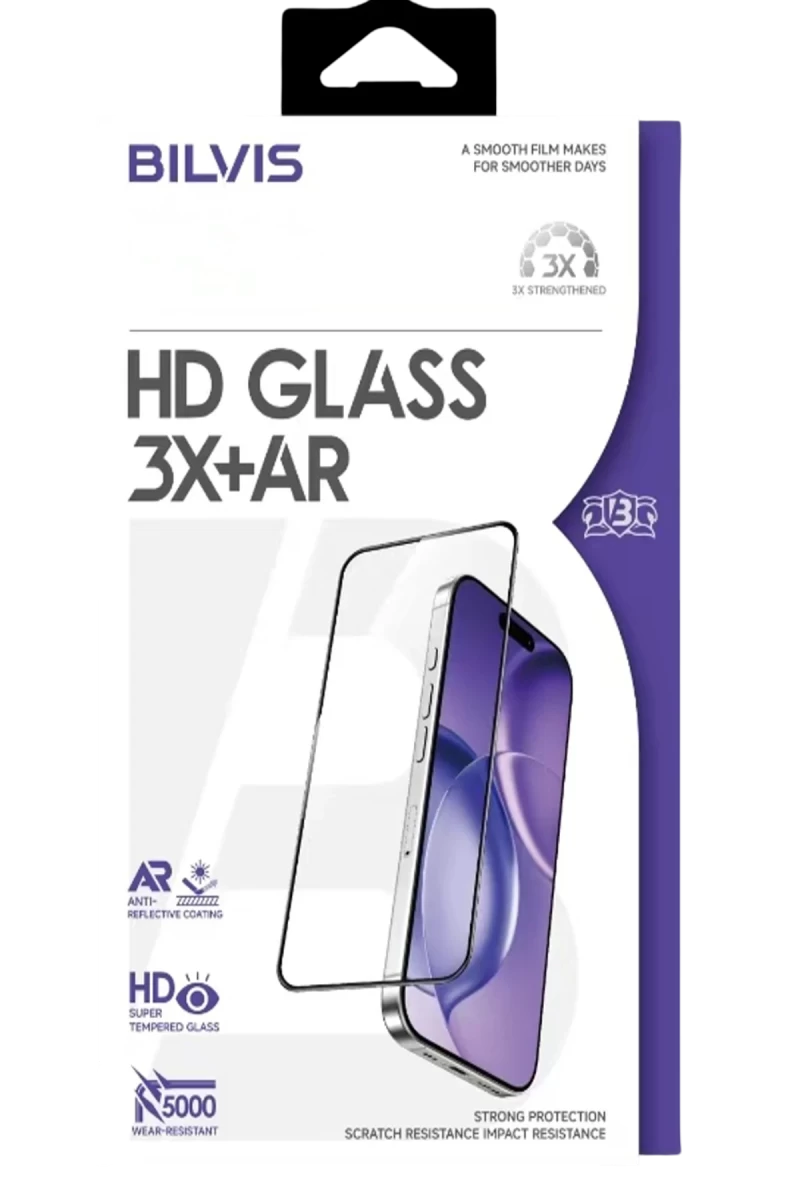Apple iPhone 16 Pro Max Uyumlu Bilvis 3X AR HD Cam Ekran Koruyucu - Siyah