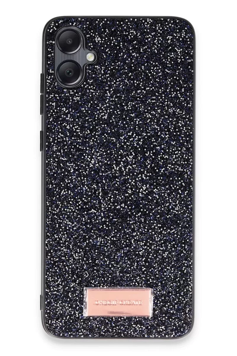 Onegif Samsung Galaxy A05 Uyumlu Bright Simli Kapak - Siyah