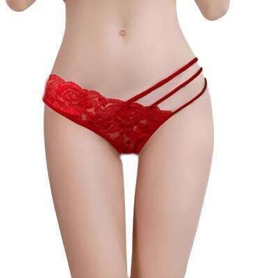 Dantelli Şerit Detaylı String Külot · RENK: Mavi · BEDEN: L