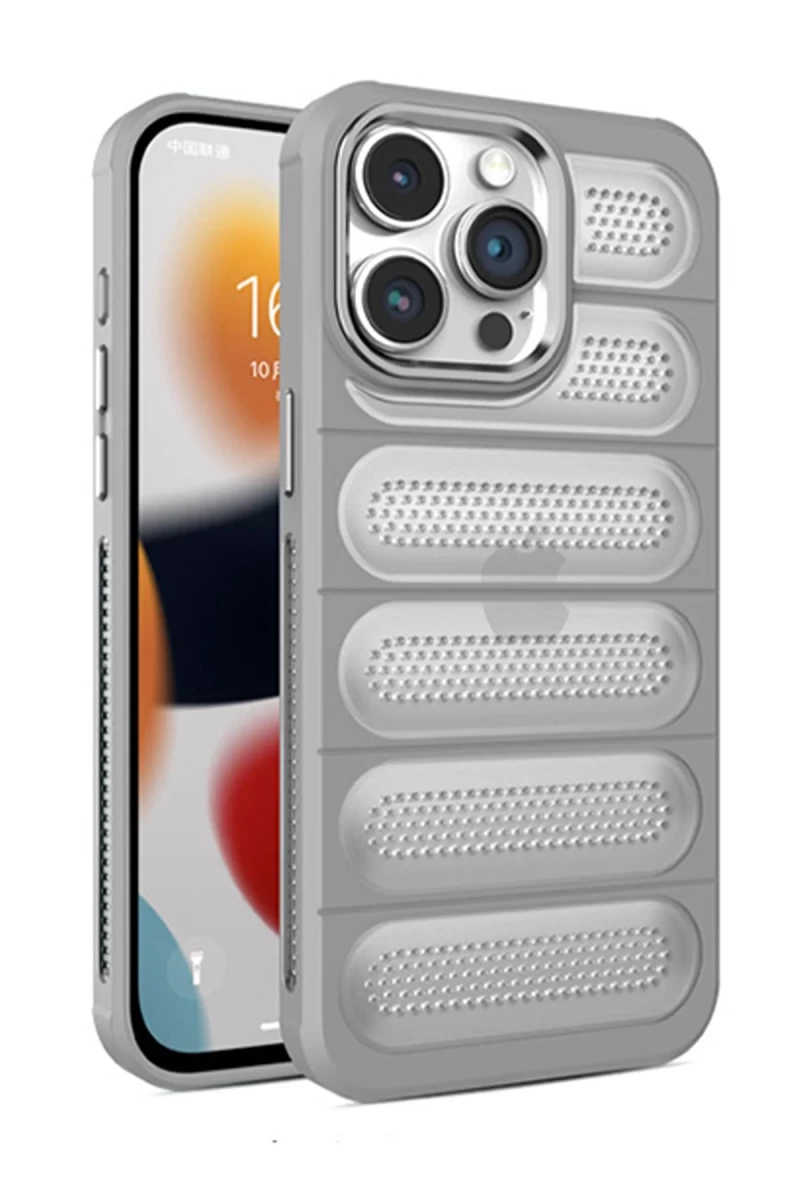 Apple iPhone 15 Pro Uyumlu Kılıf Airmax Silikon Kapak - Titan Gri