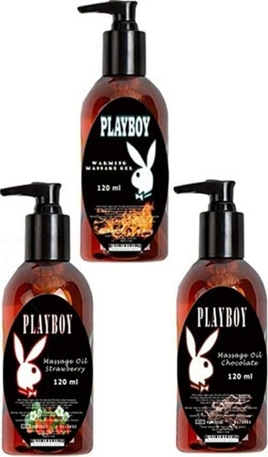 Playboy 3 Adet Playboy Çilek Aromalı Masaj Yağı