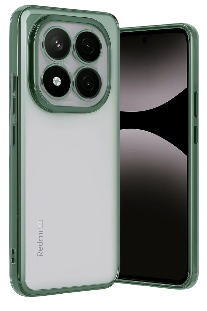 Xiaomi Redmi Note 14 Pro Plus Uyumlu Kılıf Lensli Silikon - Yeşil