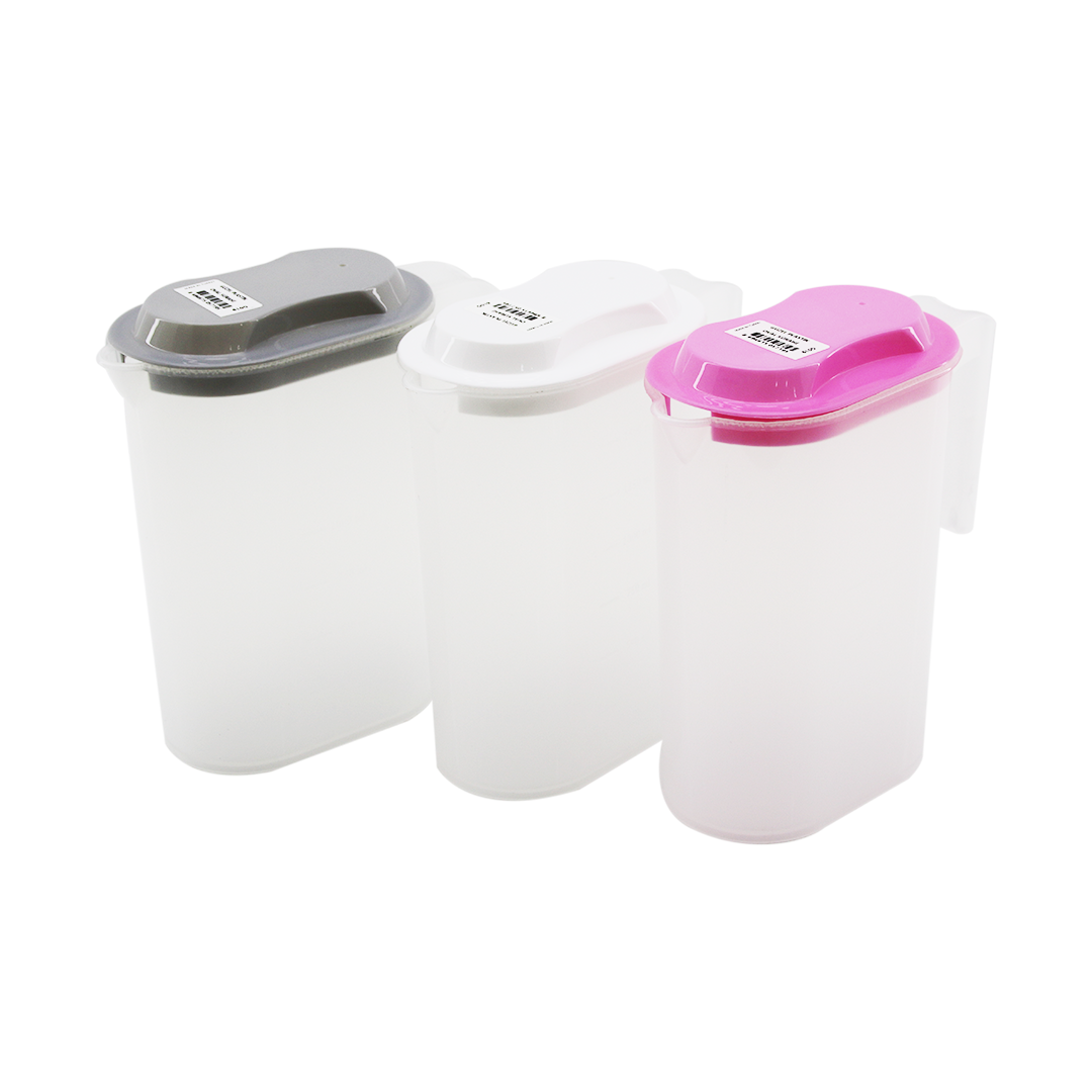 Ölçekli Şeffaf Plastik Sürahi 1500 ml Renkli Kapak