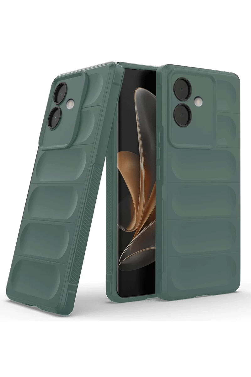 Oppo A3 Uyumlu Kılıf Optimum Silikon - Koyu Yeşil