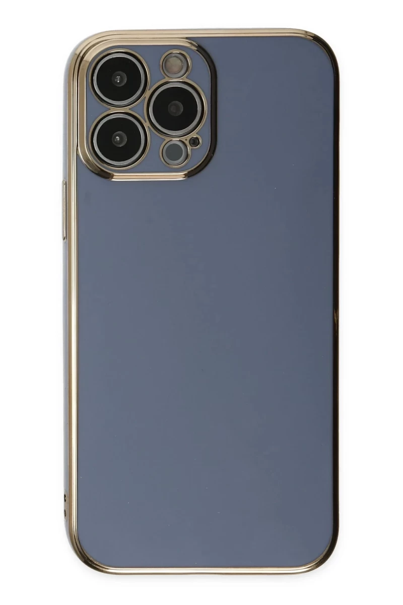 Apple iPhone 15 Pro Max Uyumlu Kılıf Volet Silikon - Mavi