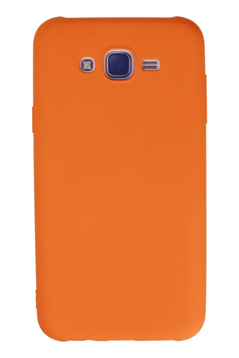 Samsung Galaxy J7 Uyumlu Kılıf Nano içi Kadife Silikon - Turuncu