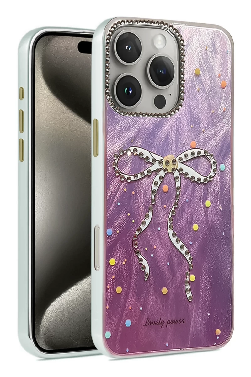 Apple iPhone 16 Pro Max Uyumlu Kılıf Blade Aynalı Desenli Kapak - Desen 1