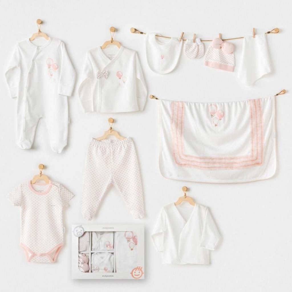 AC25551 Newborn Set Pınk Baloons 10'Lu Hastane Çıkışı Ekru · Beden: 0-3 Ay · Renk: Ekru