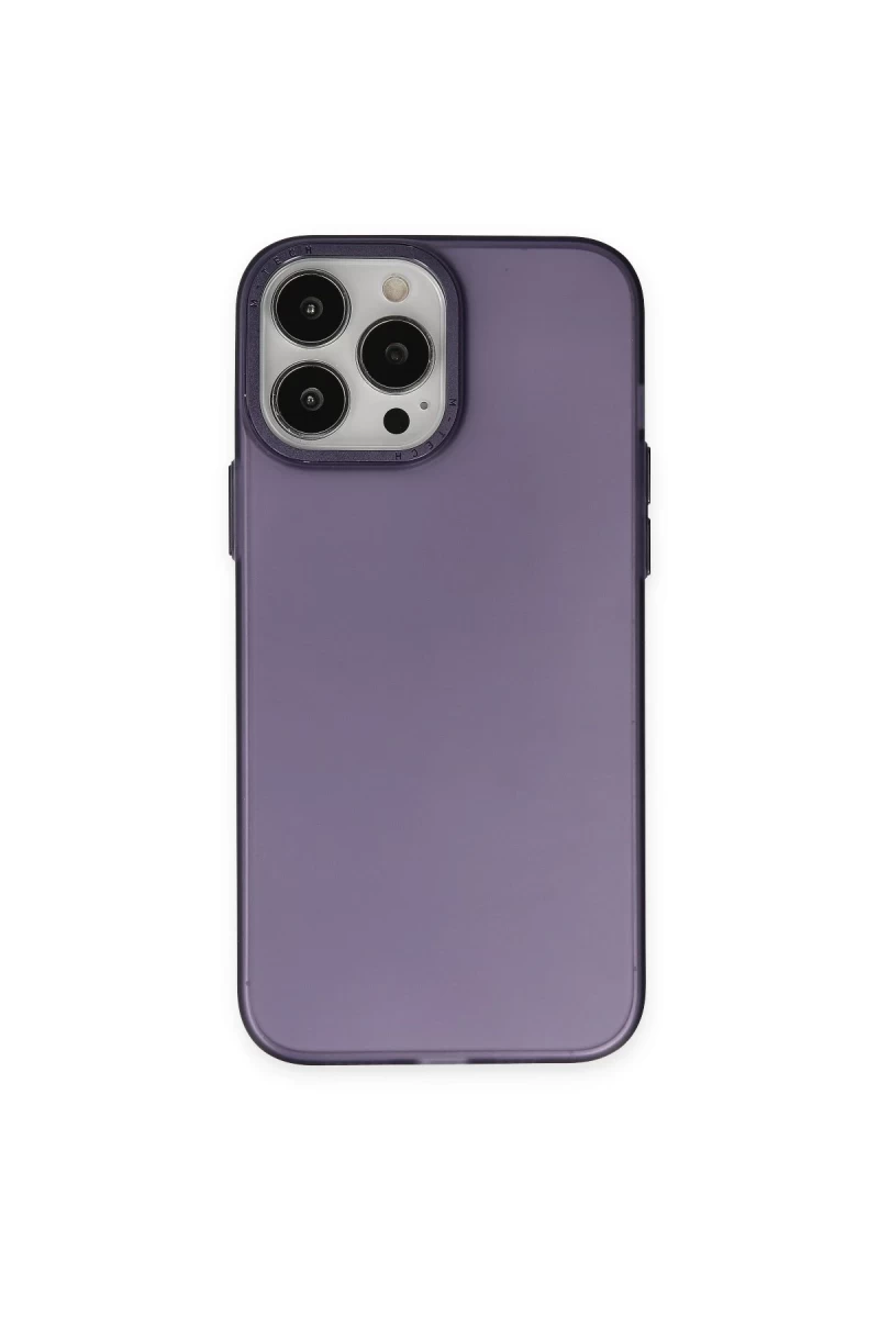 Apple iPhone 14 Pro Max Uyumlu Kılıf Modos Metal Kapak - Derin Mor