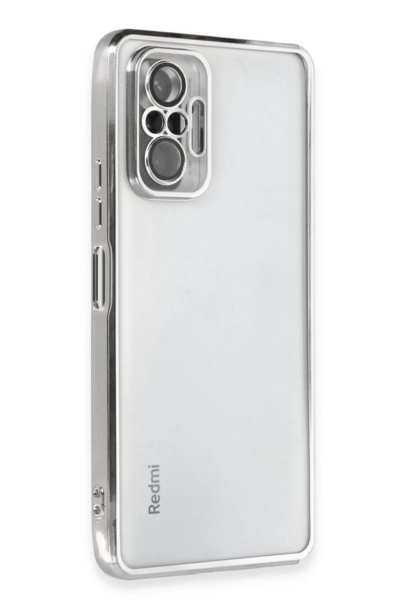 Xiaomi Redmi Note 10 Pro Uyumlu Kılıf Lensli Silikon - Gümüş