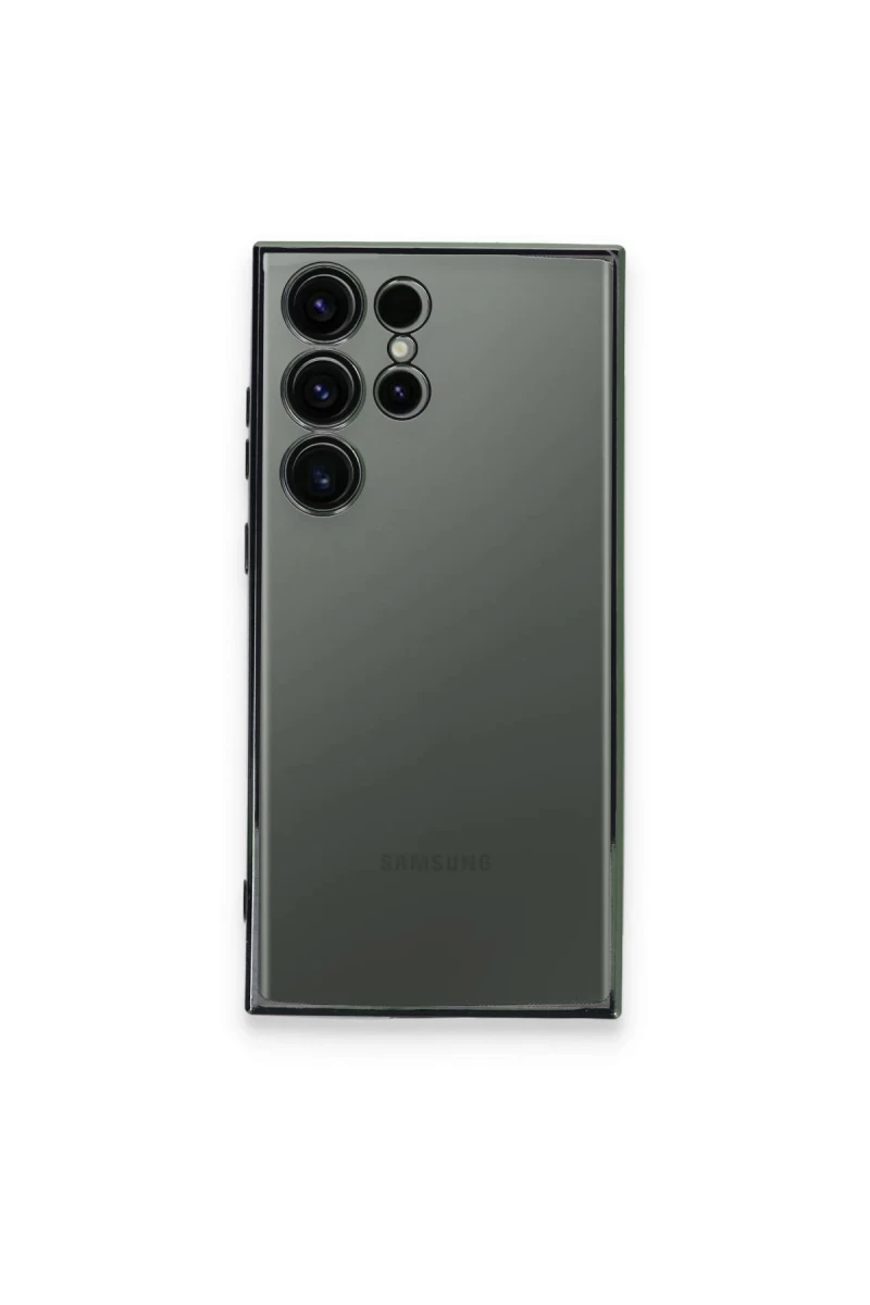 Samsung Galaxy S23 Ultra Uyumlu Kılıf Lensli Silikon - Yeşil