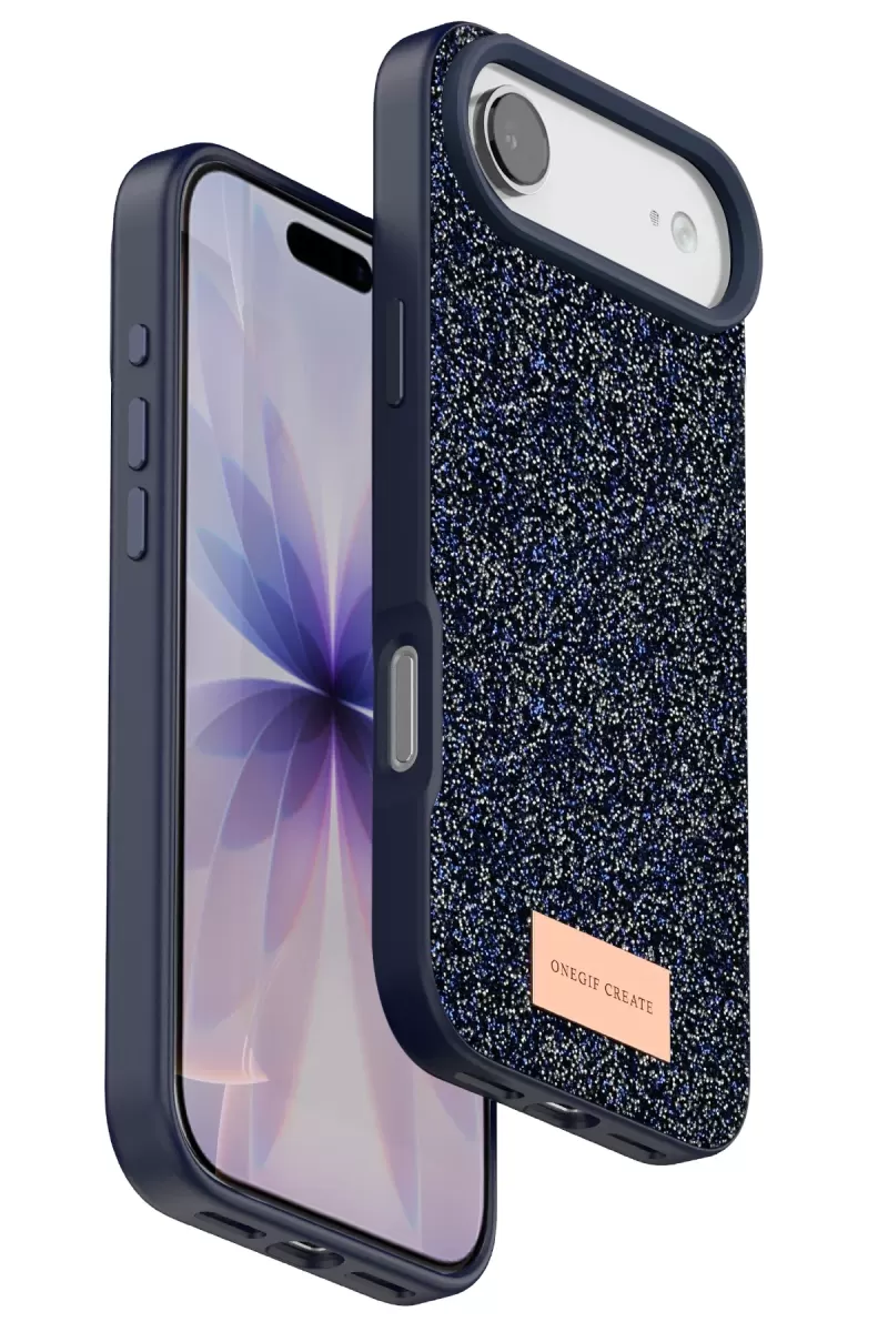 Onegif Apple iPhone 17 Uyumlu Air Uyumlu Bright Simli Kapak - Mavi