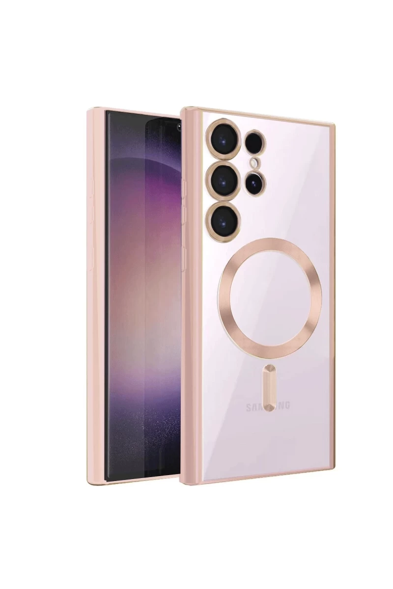Samsung Galaxy S24 Ultra Uyumlu Kılıf Kross Magneticsafe Kapak - Rose