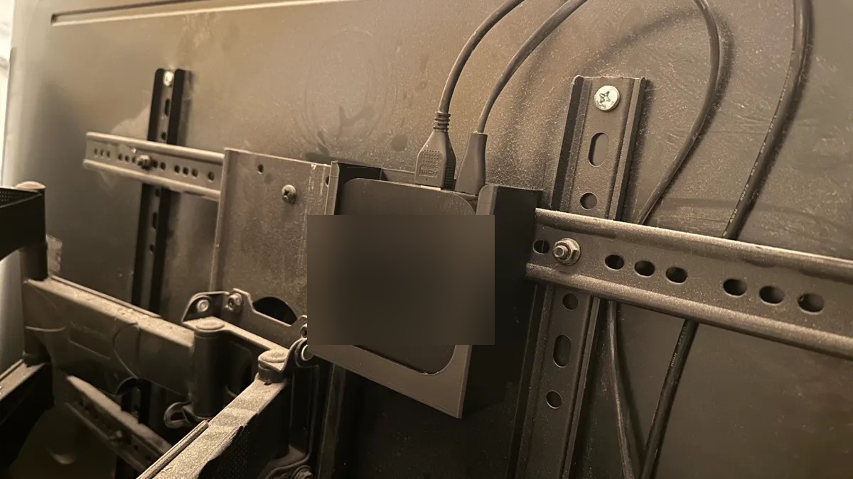 3D Baskı Medya Kutusu VESA Montaj Braketi TV Arkası Kutu Tutucu Siyah Kolay Kurulum