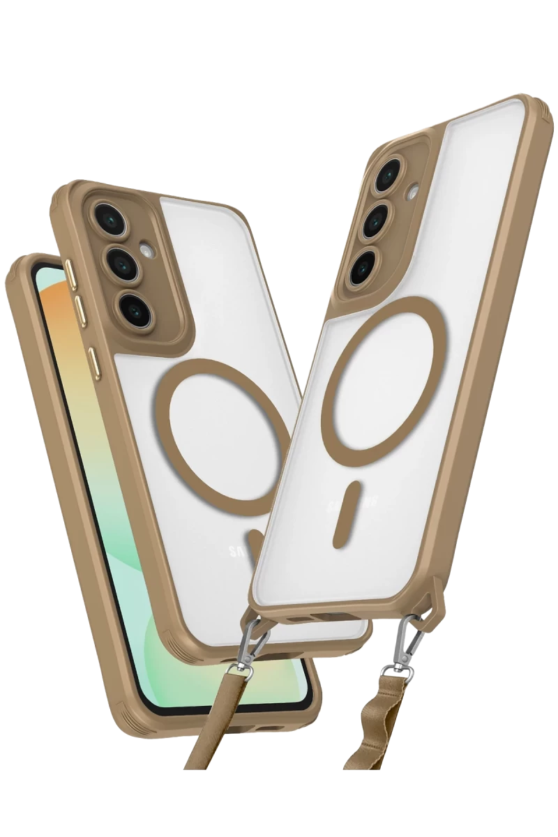 Samsung Galaxy S25 Uyumlu Kılıf Enka Magsafe Silikon Kılıf - Desert