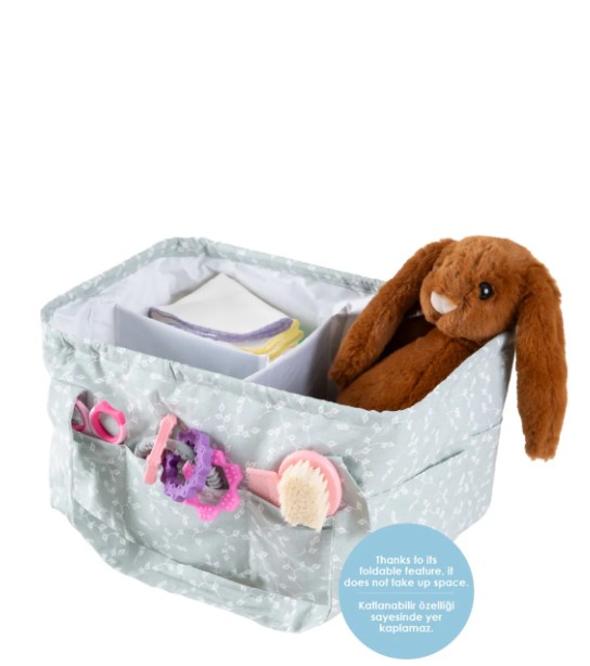 Katlamalı Anne & Bebek Organizer 795 Yeşil Çiçek · Renk: Yeşil Çiçek
