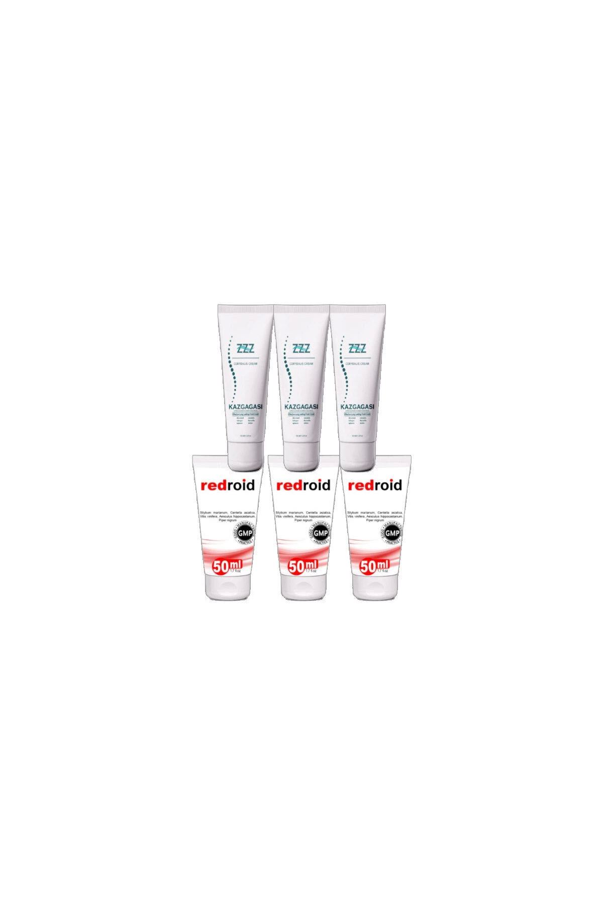 Kaz Gagası Kremi 3x100 ml Rahatlatıcı +Redroid Rahatlatıcı  Krem 3x50 ml