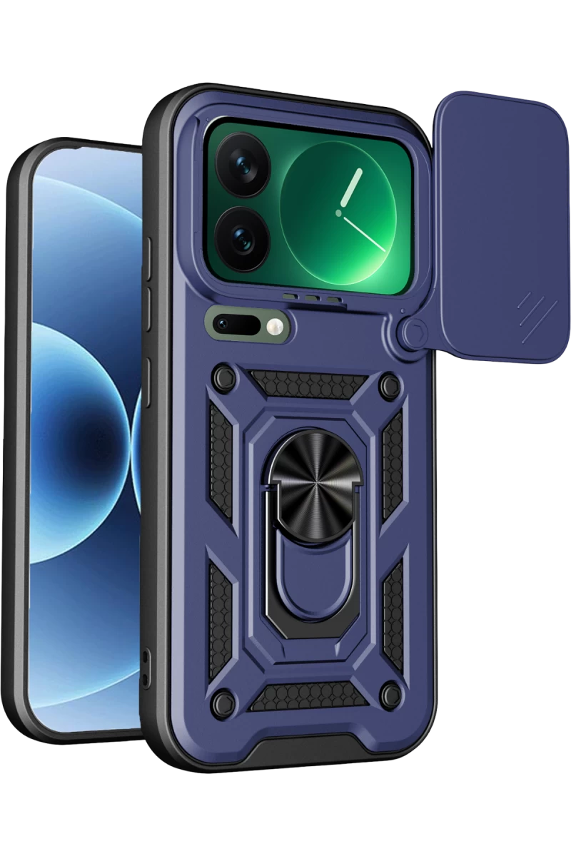 Xiaomi Mi 17 Pro Max Uyumlu Pars Lens Yüzüklü Silikon - Lacivert