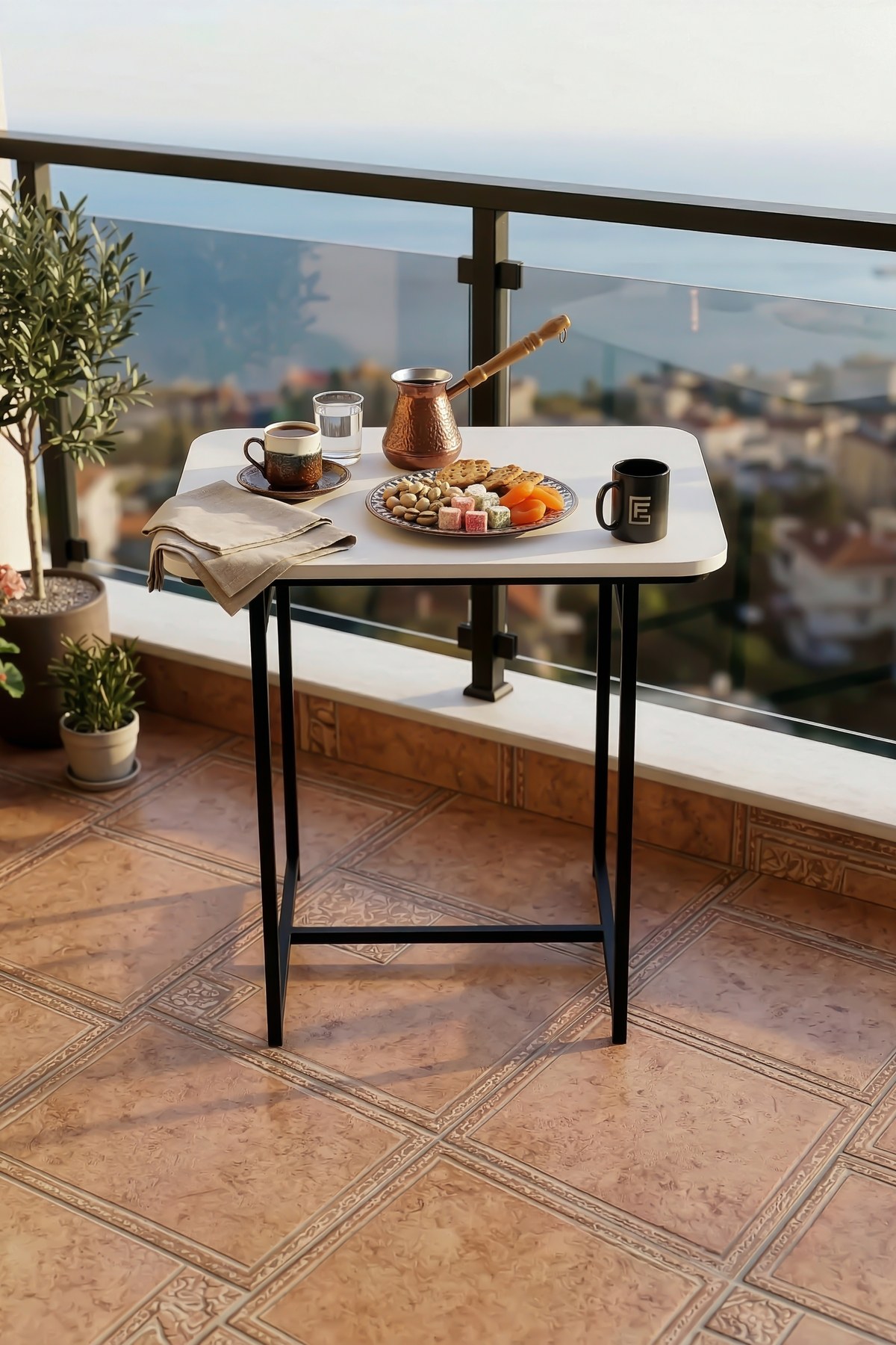 Bahçe Masası Minör 2 Kişilik Yemek Masası Şık Dayanıklı Balkon Cafe Bahçe Masa 9816 Atlantik Çam