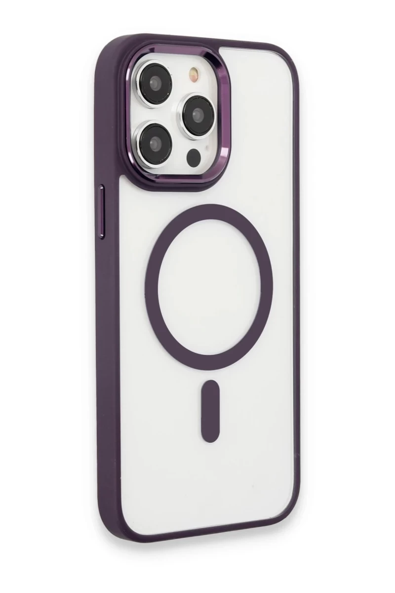 Apple iPhone 15 Pro Max Uyumlu Kılıf Room Magneticsafe Silikon - Derin Mor