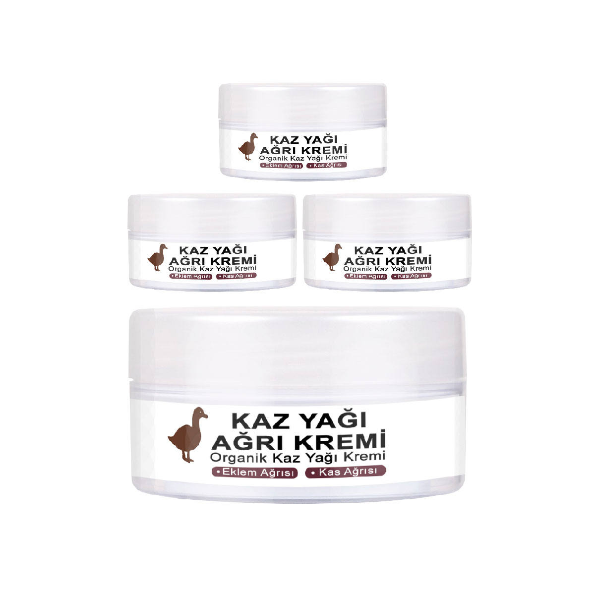 Kaz Yağı Masaj Kremi 50 ml 4 Adet - Bamya Tohumu, Arı Zehiri (Apitoksin), Boswellia ve Kolajen İçerikli