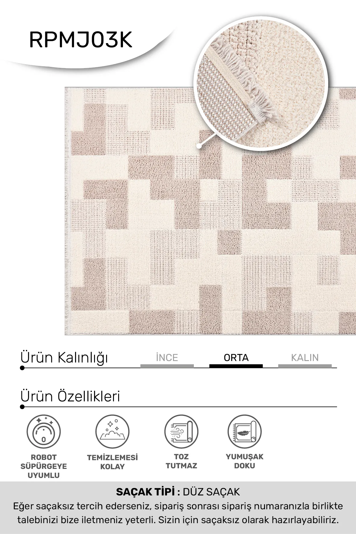 YoudayHomeCollection MARGİN Model Oturma Odası Halısı · EBAT: 120X300