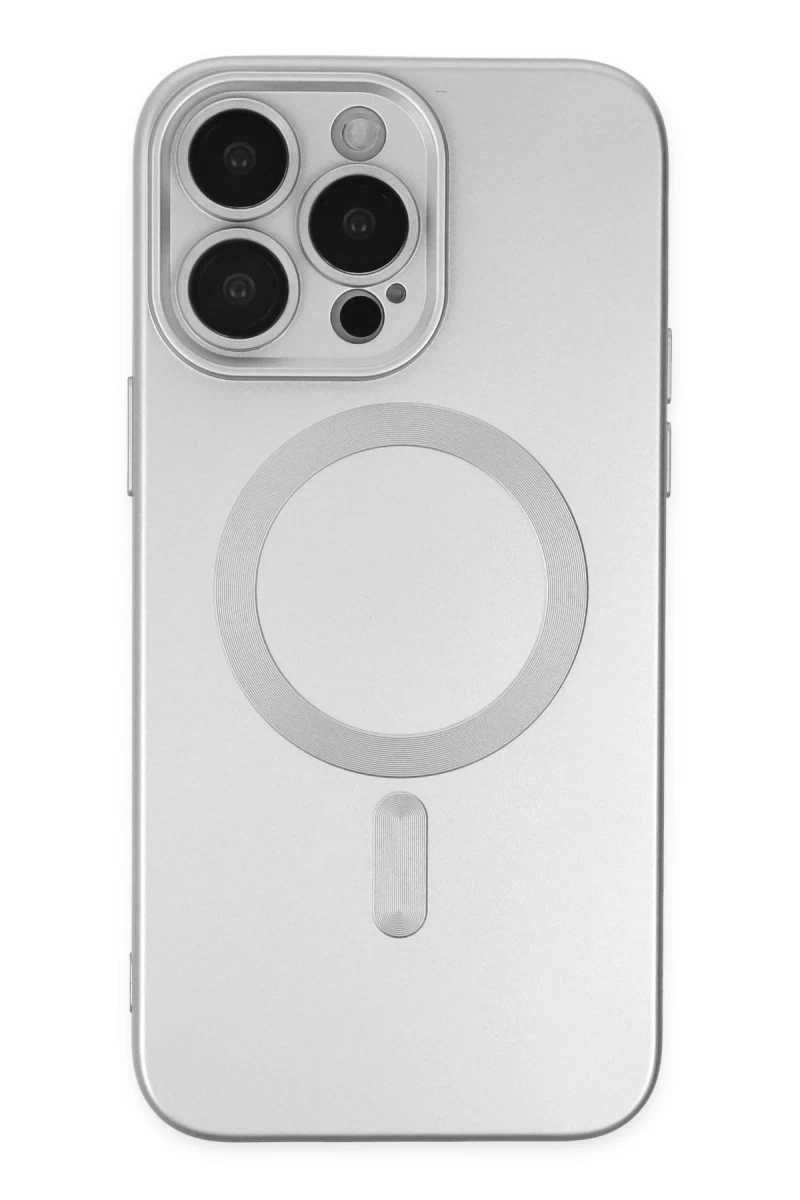 Apple iPhone 14 Pro Uyumlu Kılıf Moshi Lens Magneticsafe Silikon - Gümüş