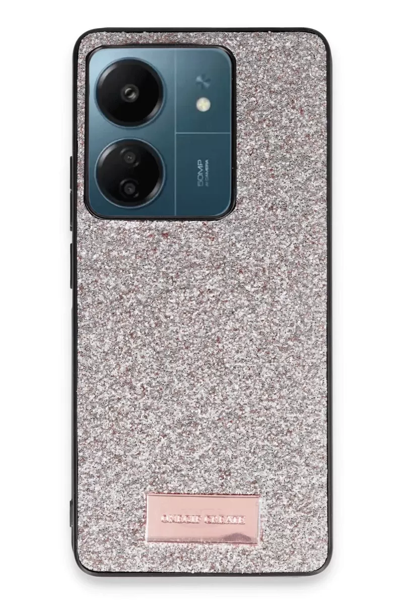 Onegif Xiaomi Redmi 13C Uyumlu Bright Simli Kapak - Gold