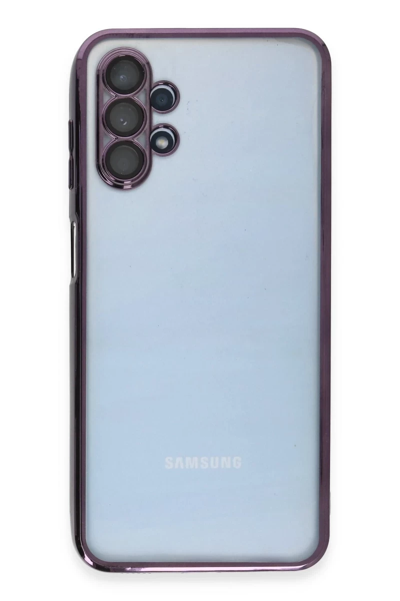 Samsung Galaxy A13 4G Uyumlu Kılıf Lensli Silikon - Mor