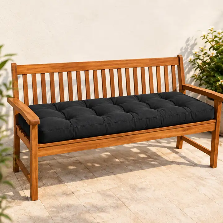 Kapitone Bank Minderi · 100 × 45 × 4 cm | Siyah | Dış mekân