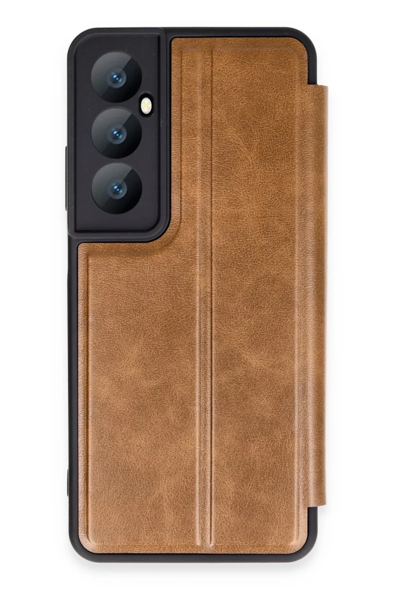 Realme C65 Uyumlu Kılıf Flip Cover - Taba