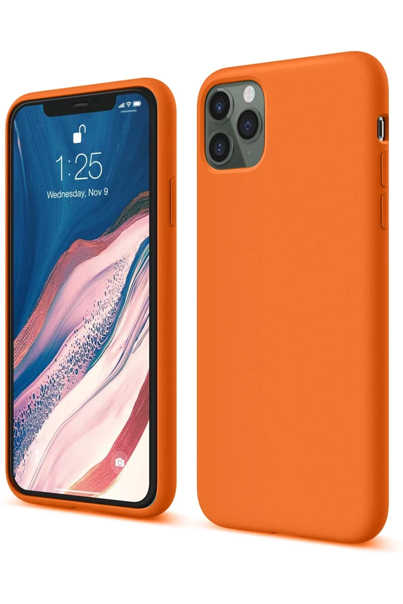 Apple iPhone 11 Pro Uyumlu Kılıf First Silikon - Turuncu