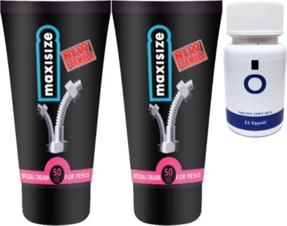 Süper Maxsize 2 Adet Erkeğe Özel 50 ml Krem + Yanında O Caps 15li Erkeğe
