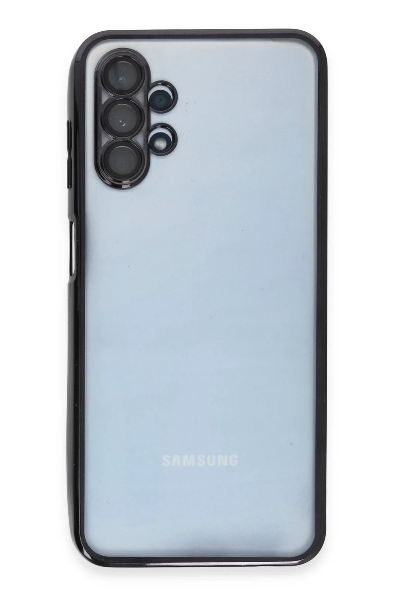 Samsung Galaxy A13 4G Uyumlu Kılıf Lensli Silikon - Siyah
