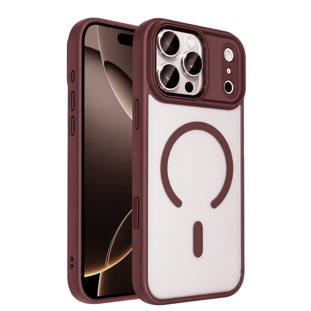 Joko Apple iPhone 18 Pro Uyumlu/17 Pro Terea Magsafe Kapak - Bordo